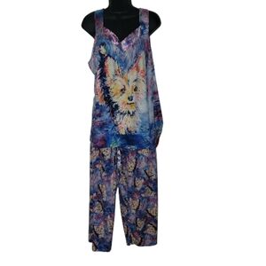 LEMOA LOVEGROVE YORKIE Print Pajama Set SIZE XL